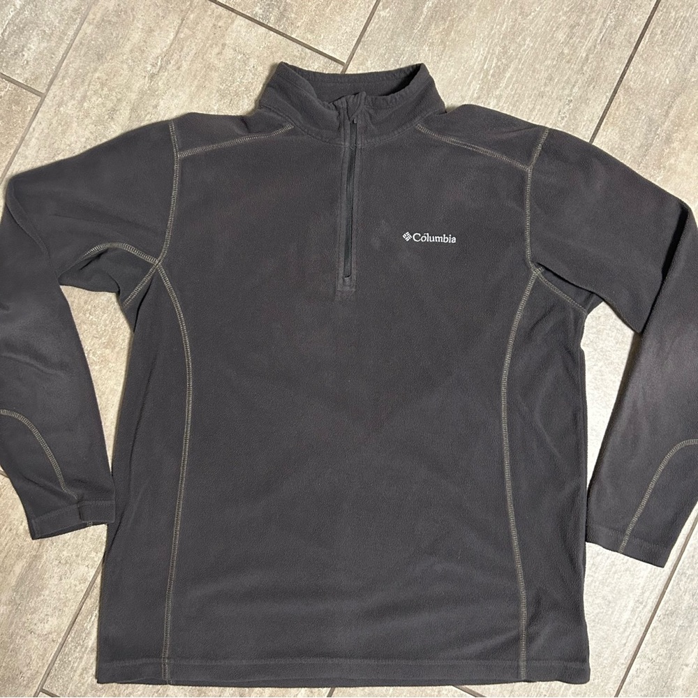 Columbia Fleece Quarter Zip Pullover Size M Brown